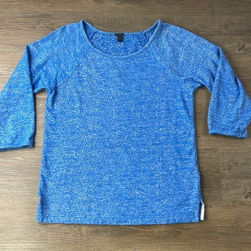 J. Crew Women’s Blue Raglan Cut Nubby 3/4 Sleeve Sweater, size Small